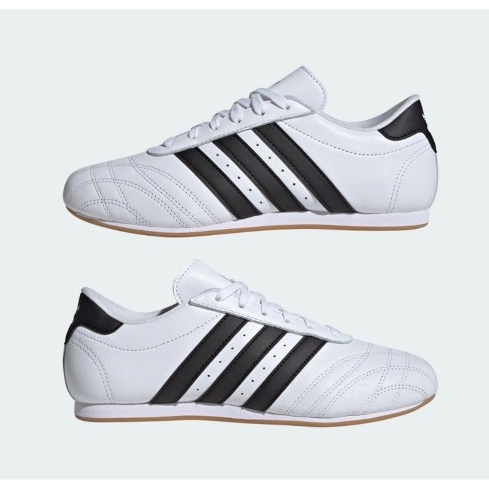 Adidas Taekwondo Lace Shoes Women's Sz 8.5 White Black JS1194 Retro Slim Sneaker